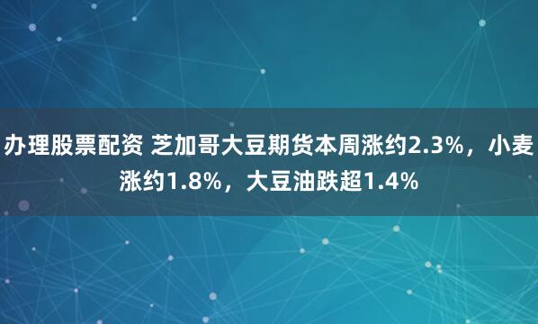 办理股票配资 芝加哥大豆期货本周涨约2.3%，小麦涨约1.8%，大豆油跌超1.4%
